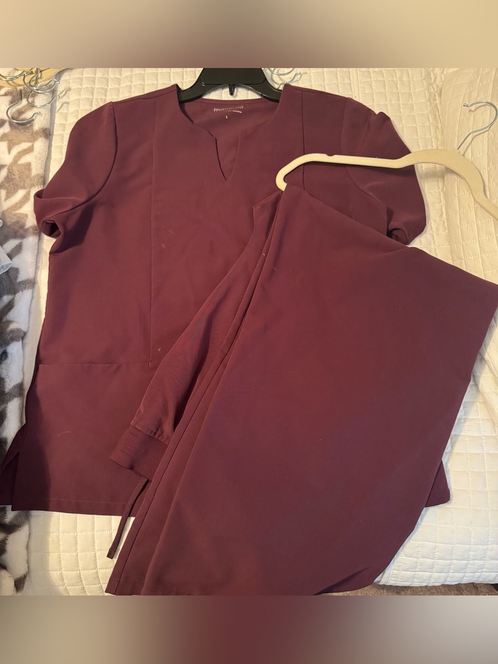 Mandala Women's Burgundy Two-Piece Scrub Set